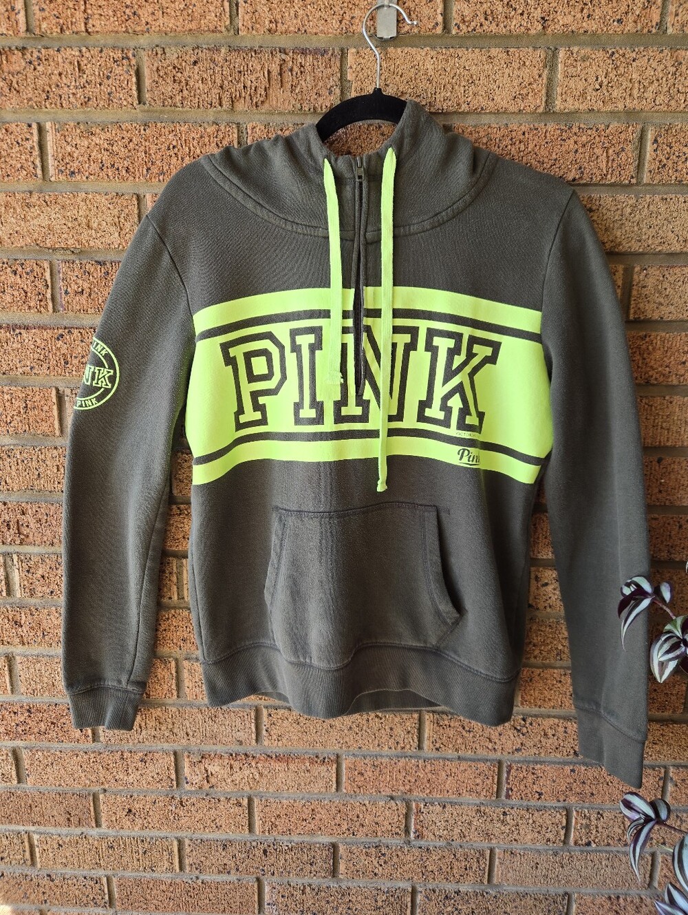 Victoria's Secret PINK 1/4 Zip Pullover Hoodie.